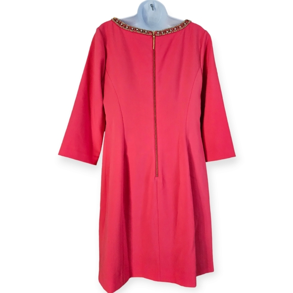 Lilly Pulitzer pink beaded key hole shift dress Womens 10 - Picture 6 of 10
